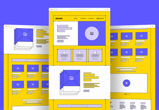 Modern Responsive Website Landing Page Wireframe Template