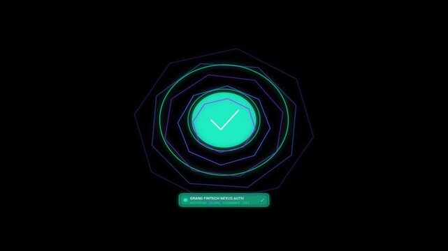 4K Grand Fintech Nexus Universal Auth Visual Effects with Reactive Sound Spectrum Waveform Loop