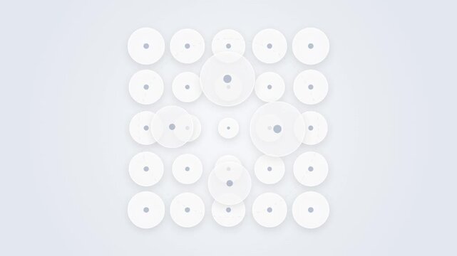 Minimalist abstract motion background, with pulsing geometric circles and data grid