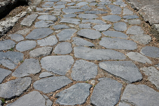 Ancient Roman Road in Cuma Archaeological Site