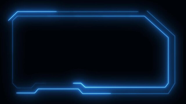 Geometric frame animation displays clean technical screen borders. Futuristic user dashboard telemetry guides this geometric frame animation. Modern telemetry units use frame.