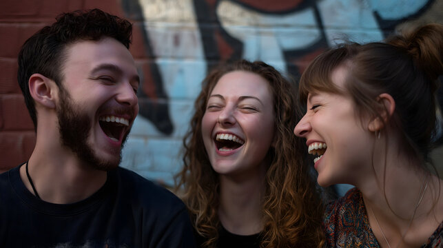 friends laughing naturally