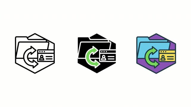 C++ programming language folder icon variations in cinematic motion with subtle lighting shifts
