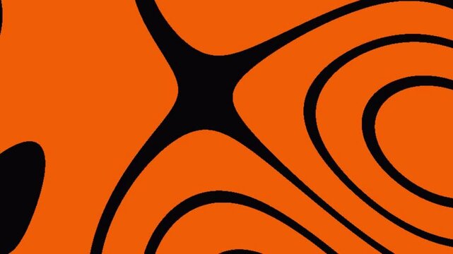 Abstract orange and black curved line pattern seamless background