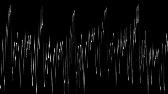 Sound waveform animation traces fine acoustic equalization paths. Music mastering studio monitoring units guide active sound waveform animation. Sound designers use waveform.