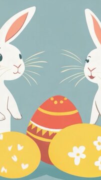 A pair of white rabbits sit side by side, seemingly enjoying each other's company
