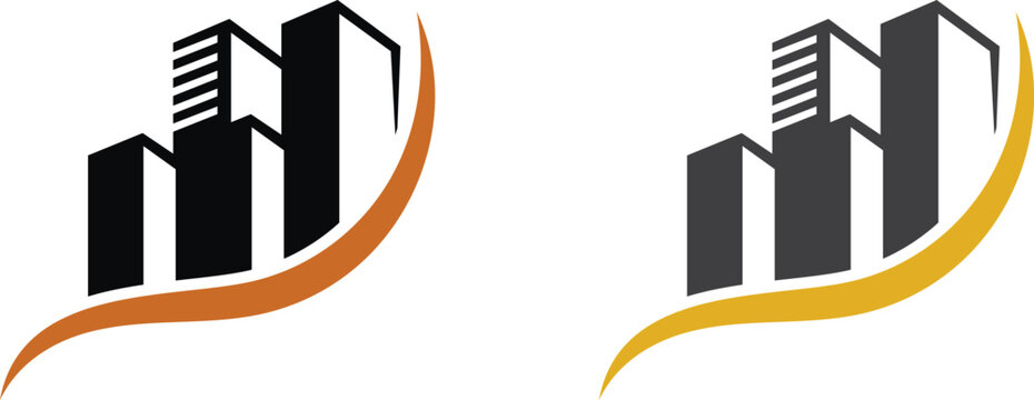 Real estate building logo set