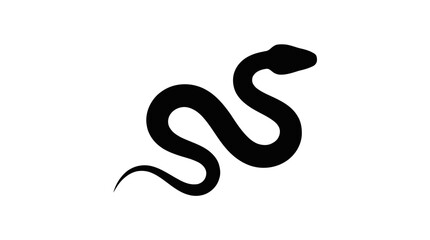 Fototapeta premium Black snake silhouette icon isolated on white background vector illustration
