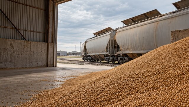 Grain Export Bottleneck With Wheat Stockpile and Rail Freight