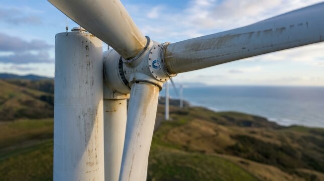 Renewable energy: wind turbines connected through a collaborative coastal energy project