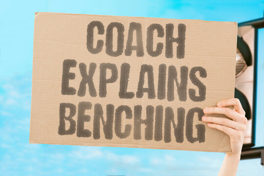 "Coach explains benching" Head coach justifies difficult lineup decision. COACH. BENCHING. EXPLANATION. QUARTERBACK. PRESS.