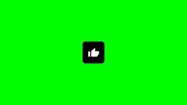 Social media thumbs up icons on green screen background