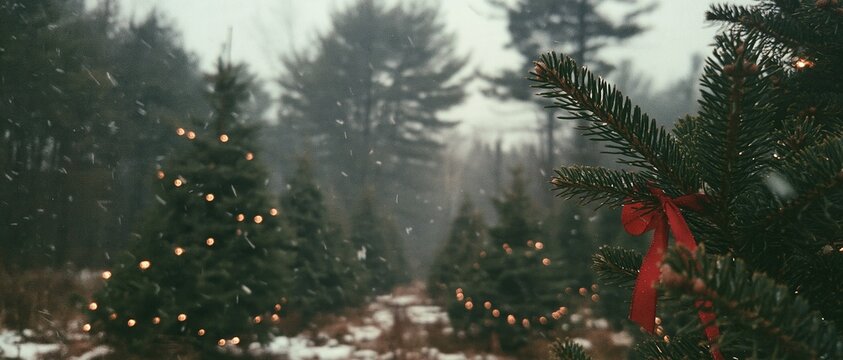 Snowfall at the Christmas Tree Farm
