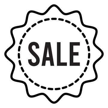 sale badge with decorative starburst border, special offer sign