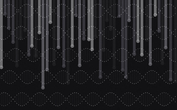 Abstract dna helix structure background with vertical light streaks for medical scientific research graphics.