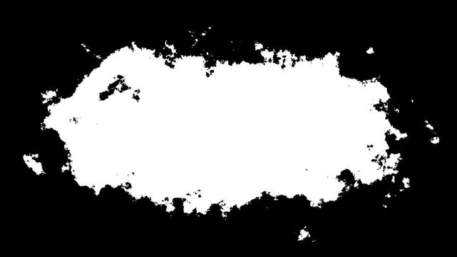 Ink drops stream splatter stain leak spread flow scatter over screen ink transition, Black luma effect, paint animation video, flows and streams, Ink Drops Transition on Black Background. 4k video
