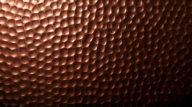 Hammered Copper Surface Metallic Background Texture