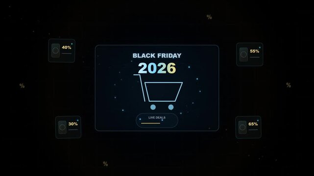 Black Friday 2026 Mega Shopping Event with Luxury Golden Glow on Black Background, Exclusive Retail Deals, Huge Discounts, Online Store Promotion, E-Commerce Campaign and Holiday Sale Concept