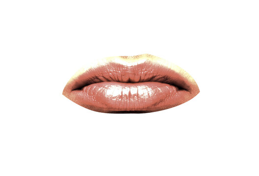 Pouting Lips Woman | Sulking Mouth Expression | Isolated on Clean White Background
