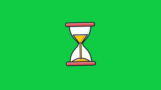 Hourglass sand timer flipping cartoon animation loop