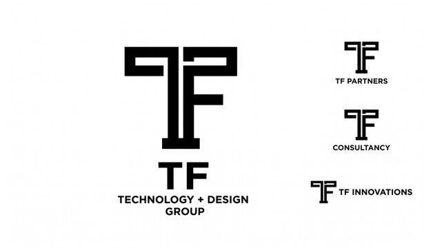 TF Initial Letter Monogram Logo Modern Geometric Vector Icon Design EPS 10