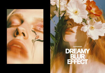 Vertical Dreamy Blur Photo Effect For Poster And Print Design