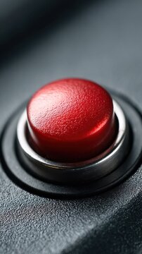 Vibrant Red Button on Textured Control Panel Ready for Urgent Press