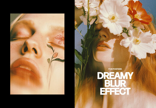 Vertical Dreamy Blur Photo Effect For Poster And Print Design