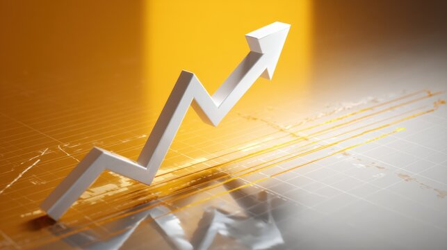 Rising White Arrow Symbolizing Business Growth and Financial Success
