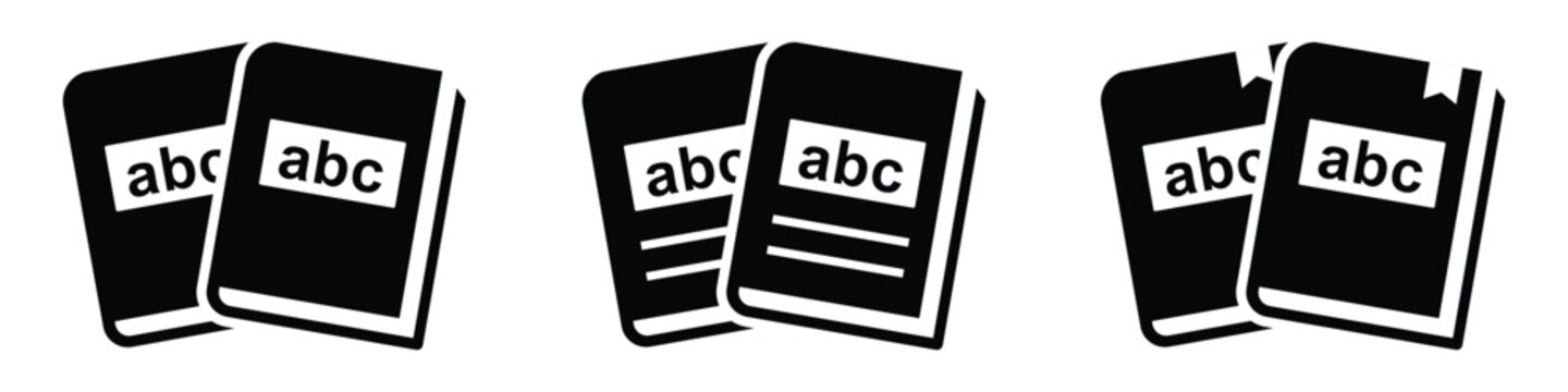 Abc alphabet text book icon illustration