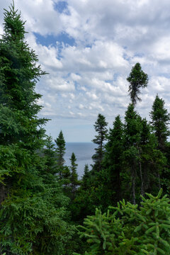 View of St. Laurence Stream, Belv&eacute;d&egrave;re Baie St-Pancrace in Baie-Comeau, Qu&eacute;bec, Canada