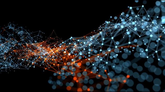 Abstract digital background electromagnetic wave background Innovation digital wave background information technology background The background is the background. gradient wave digital wave banner