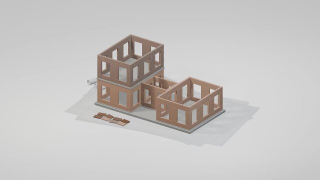 Building construction make home project bg able to loop endless 4k