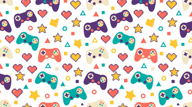 Retro Video Game Controller Pattern - Pixel Art & 8-Bit Gaming Fun