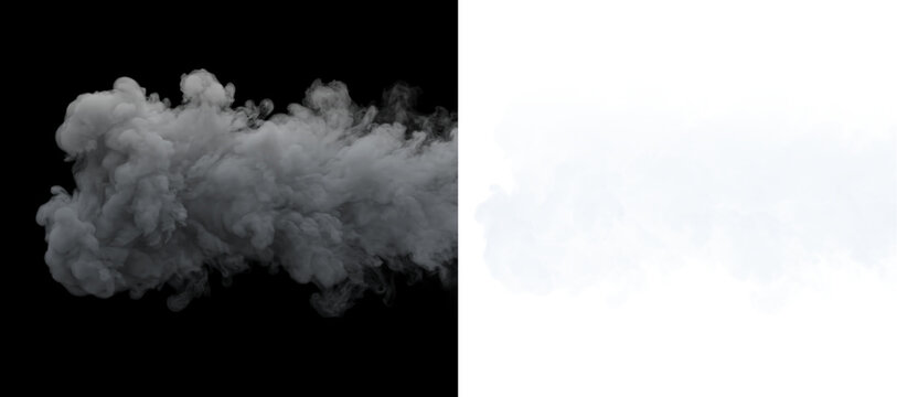 White smoke puff explosion cloud element design asset