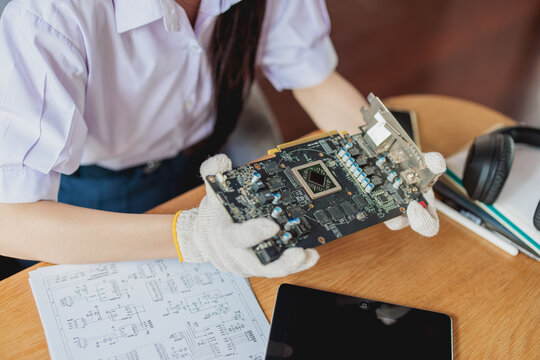 Computer Engineer Student Learn Study Electronics Circuit Board AI Chip Design Hardware Architecture