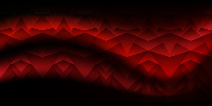 Dark red geometric triangle pattern background with glowing highlights for modern gaming website banner and digital technology wallpaper.