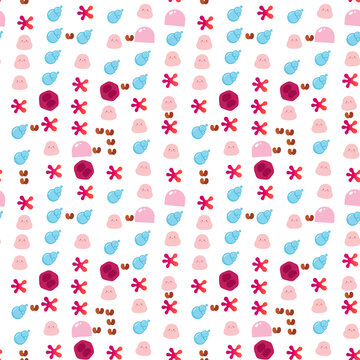 Cute cartoon pattern of abstract shapes