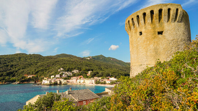 Panorama della costa di Cape Corse, Corsica Francia
