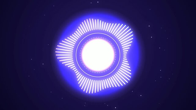 AI voice assistant circular sound wave equalizer pulsing around a glowing orb, speech recognition loop