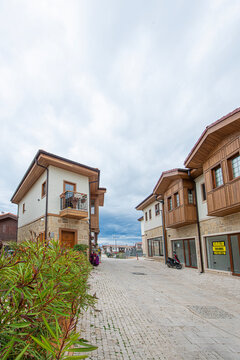 Ancient City of Side. This photograph shows the streetscape and architectural character of the historic settlement area (Old Town Side) of the ancient city of Side.