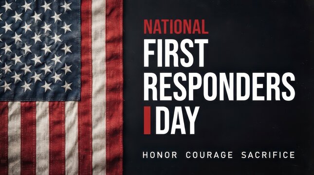 National first responders day patriotic poster design