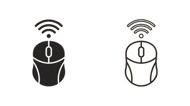 Wireless mouse with wi-fi signal icons