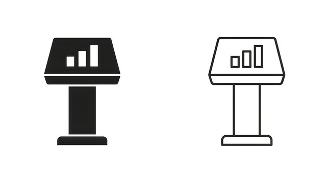 Minimalist podium with bar chart icon design