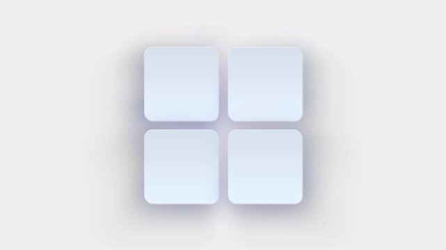 Soft Neomorphic Rectangular UI panels 4K Animation. Animated shape element with blue gradient for product showcase, presentation, marketing content, text placement, website, and advertisement.
