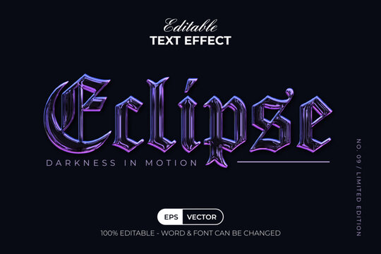 Gothic Editable Text Effect Chrome Style
