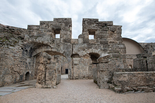 Side Ancient City. This photograph shows the ruins of ancient structures located along the route leading to other sites, such as the Side Theatre and the Temple of Apollo.