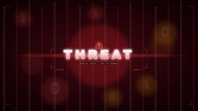 Futuristic Digital Threat Warning Alert Screen Animation.