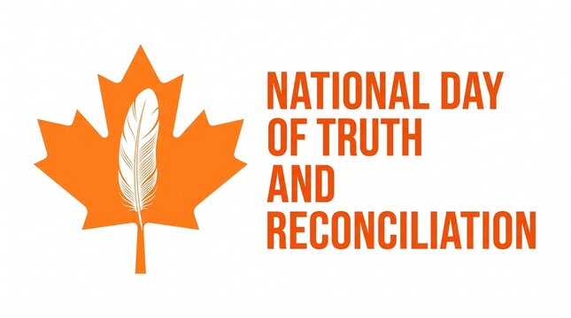 National day of truth and reconciliation logo with leaf and feather