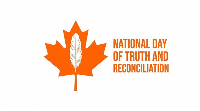 National day of truth and reconciliation logo with maple leaf and feather